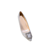 Diamante Embellished Cloth High Heel Pumps - 10cm